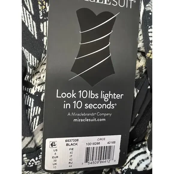 NWT! Miraclesuit Lux Lynx Circe Black 08